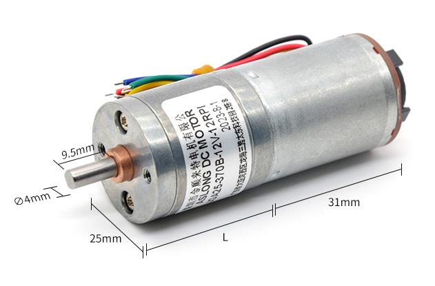 6v 12v 25mm Brushed DC Gear Motor Encoder JGA25-370B Μεγάλη ροπή 25mm Brushed DC Gear Motor 10