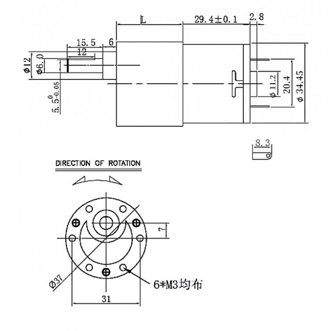 JGB37-3429 12V/24V Brush DC Motor 12V Έξυπνο Ρομπότ Brush DC Motor 24v gear motor 2