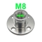 M8 εσωτερική διάμετρος 8MM καρυδιών συζεύξεων φλαντζών για τον περασμένο κλωστή άξονα της μηχανής
